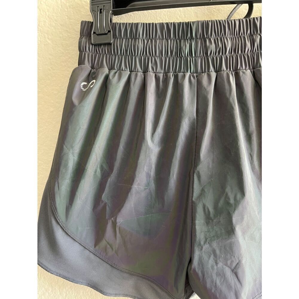 Like New! Curves N Combatboots Holographic Metallic Running Shorts S - Picture 6 of 12